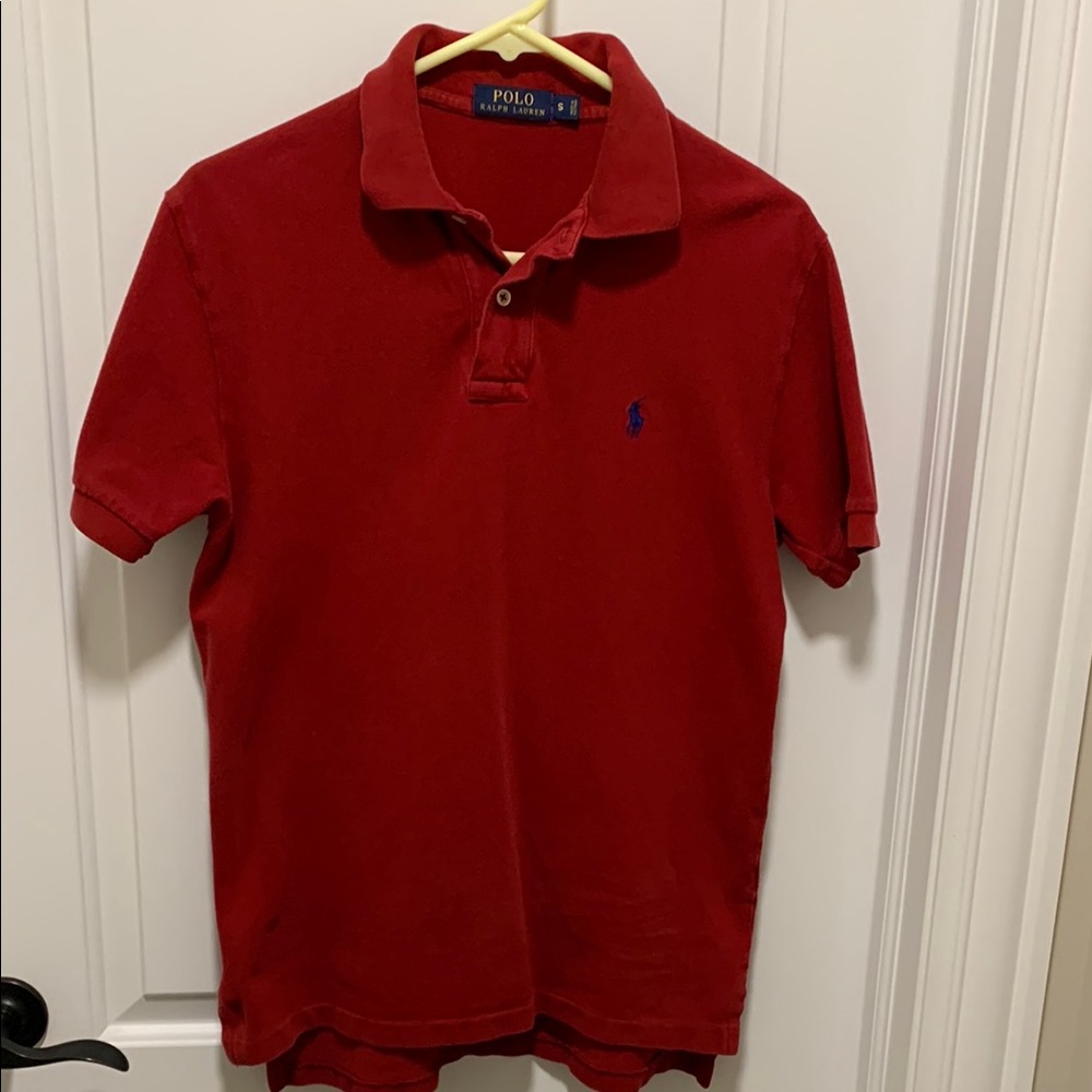 Ralph Lauren Red Polo with Blue Pony Embroidery
